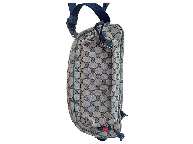 Marsupio Gucci Monogram Beige e Blu Blu scuro - vista 2