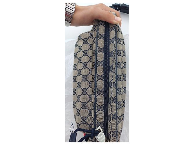 Marsupio Gucci Monogram Beige e Blu Blu scuro - vista 6