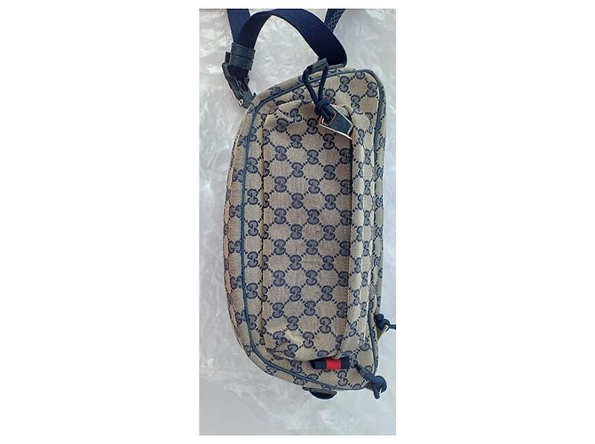 Marsupio Gucci Monogram Beige e Blu Blu scuro - vista 7