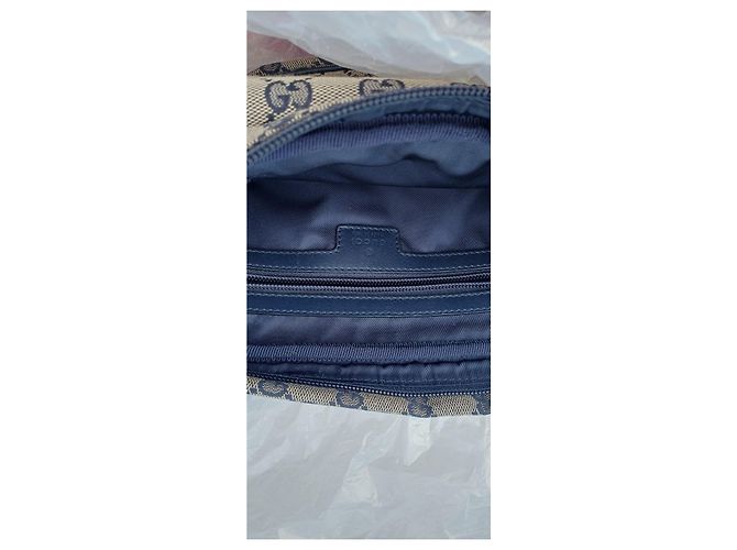 Marsupio Gucci Monogram Beige e Blu Blu scuro - vista 5