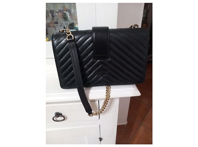 Borsa a tracolla Pinko in pelle nera Nero - vista 2