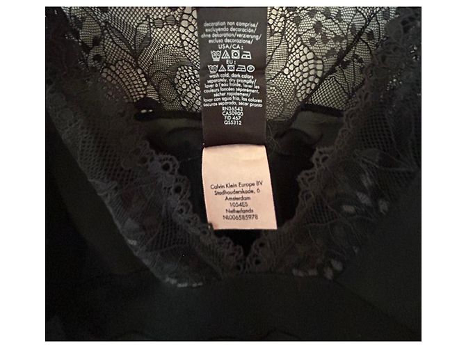 Calvin Klein Slip-Kleid mit schwarzer Spitzenborte small - Ansicht 2