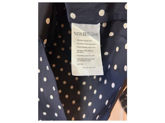 Autre Marque Camicia in seta a pois blu navy GANT Bianco Blu scuro - vista 4