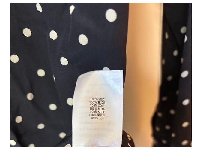 Autre Marque Camicia in seta a pois blu navy GANT Bianco Blu scuro - vista 5