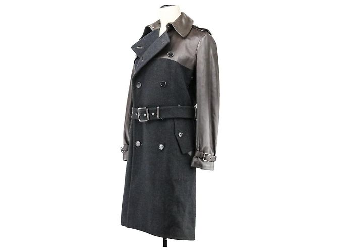 Ralph Lauren Black Label Trench Coat in pelle e Melton - vista 2