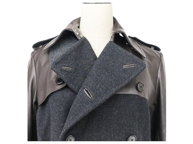 Ralph Lauren Black Label Trench Coat in pelle e Melton - vista 7