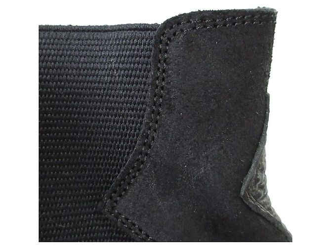 Autre Marque Yohji Yamamoto Leder Brogue Chelsea Boots Schwarz - Ansicht 15