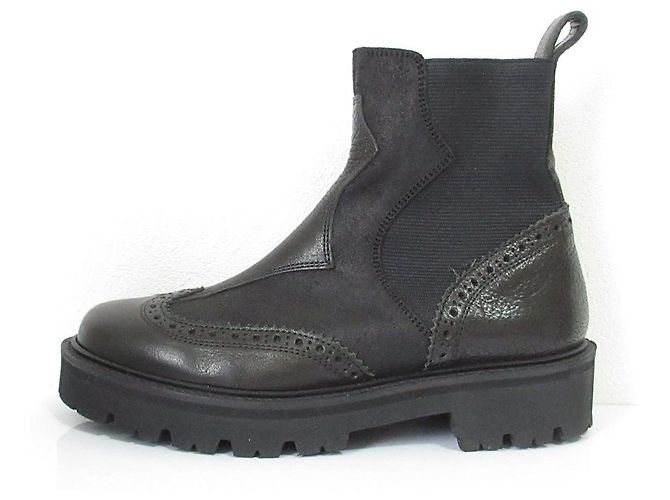 Autre Marque Yohji Yamamoto Leder Brogue Chelsea Boots Schwarz - Ansicht 2