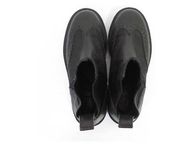 Autre Marque Yohji Yamamoto Leder Brogue Chelsea Boots Schwarz - Ansicht 4