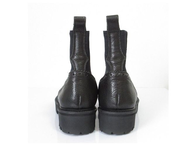 Autre Marque Yohji Yamamoto Leder Brogue Chelsea Boots Schwarz - Ansicht 6