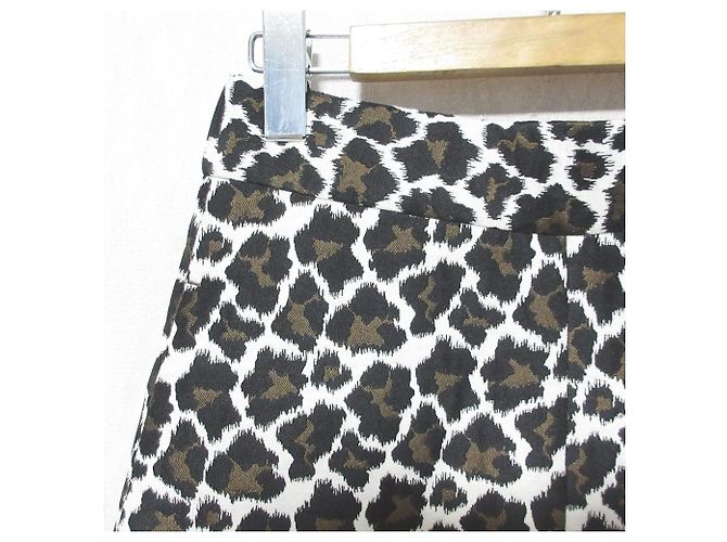 Autre Marque Falda Semi Flare de Leopardo Mila Owen Beige - vista 3