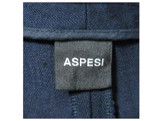 Autre Marque Aspesi Deformed Tuck Tapered Wide Pants Blu Blu navy - vista 7