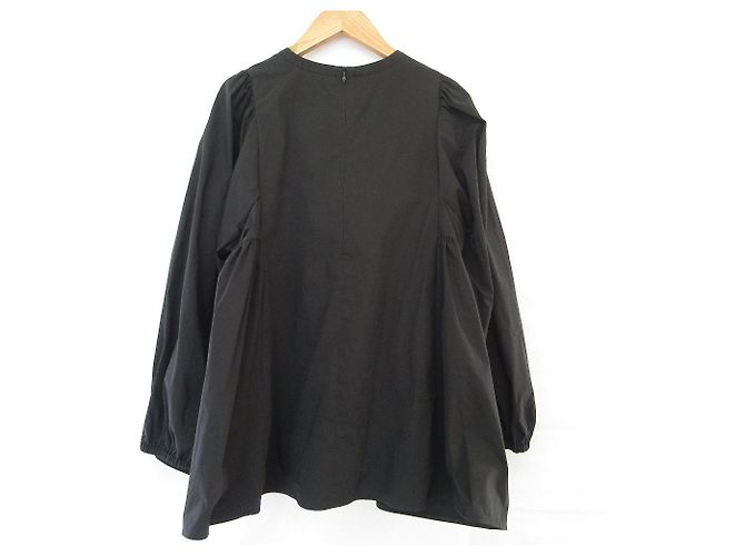 Autre Marque yori Langarmbluse mit Schleife, Peplum und seitlicher Raffung Schwarz - Ansicht 2