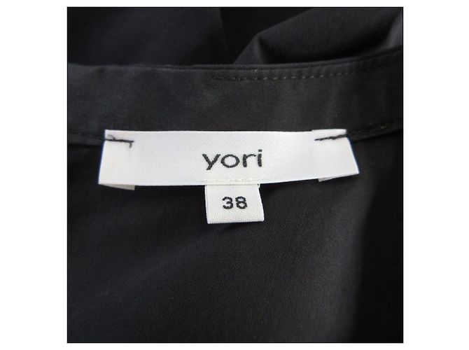 Autre Marque yori Langarmbluse mit Schleife, Peplum und seitlicher Raffung Schwarz - Ansicht 6