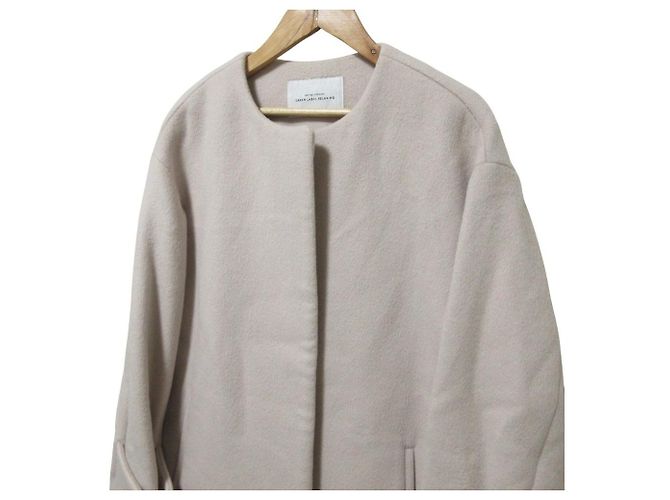 Autre Marque United Arrows Green Label Relaxing Abrigo sin cuello de mezcla de angora Beige - vista 4