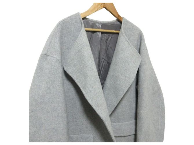 Autre Marque Maison Special PECOLAMB SUPER110's Abrigo largo sin cuello Castaño - vista 5