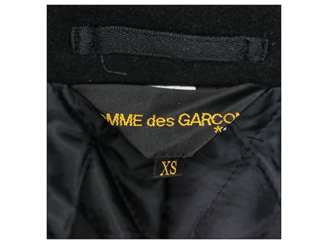 Autre Marque Comme des Garcons Abrigo Pea Coat de lana de doble manga Negro - vista 15