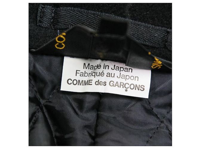 Autre Marque Comme des Garcons Abrigo Pea Coat de lana de doble manga Negro - vista 16