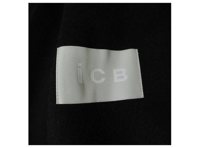 Autre Marque Abrigo sin cuello ICB de mezcla de lana y cachemira Castaño Marrón oscuro - vista 3