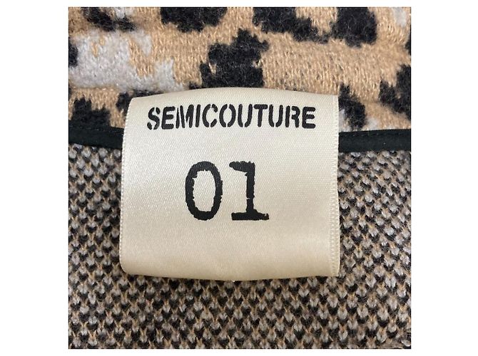 Autre Marque Abrigo Balmacaan de algodón estampado leopardo SEMICOUTURE Castaño - vista 4