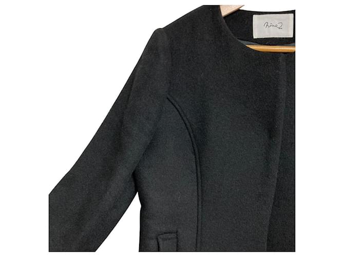 Autre Marque Abrigo sin cuello Ninamew Negro - vista 3