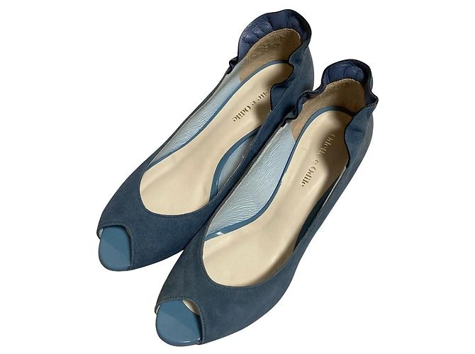 Autre Marque Décolleté aperte Odette e Odile in camoscio Blu - vista 2