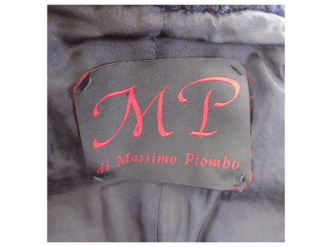 Autre Marque Abrigo largo de lana MASSIMO PIOMBO Negro Azul - vista 5