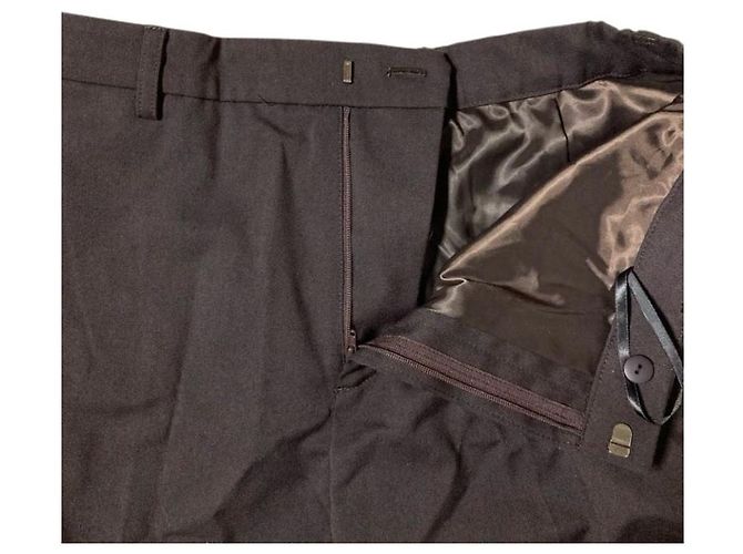 Autre Marque Jiyuku gerade geschnittene Hose mit Bügelfalte Braun - Ansicht 3
