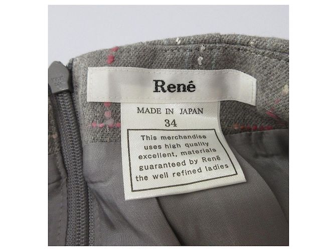 Autre Marque Falda acampanada Rene de tejido italiano Castaño - vista 6