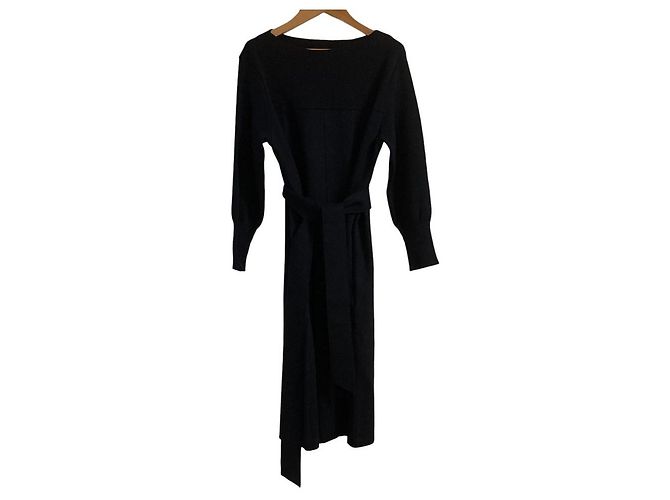 Autre Marque 23ku Strickkleid aus Wolle Blau Marineblau - Ansicht 4