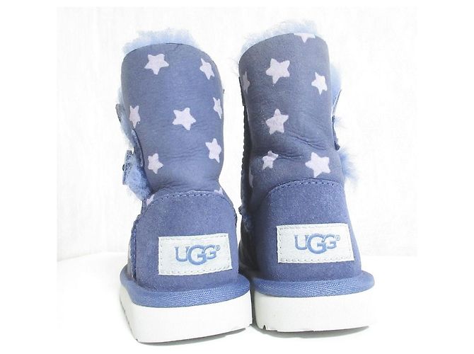 Autre Marque UGG Bailey Button Star Lammfellstiefel für Kinder Blau Marineblau - Ansicht 4