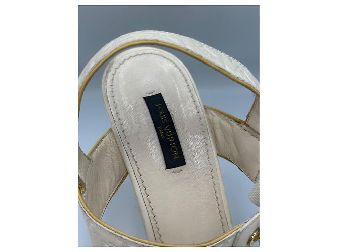 Sandali wedge espadrilles in pelle Monogram Empreinte Louis Vuitton Ivory Donna EU 40 con dust bag Bianco Beige - vista 13