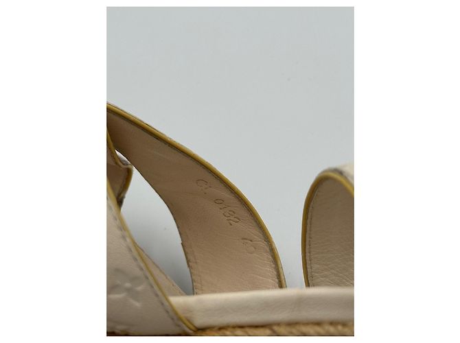 Sandali wedge espadrilles in pelle Monogram Empreinte Louis Vuitton Ivory Donna EU 40 con dust bag Bianco Beige - vista 14