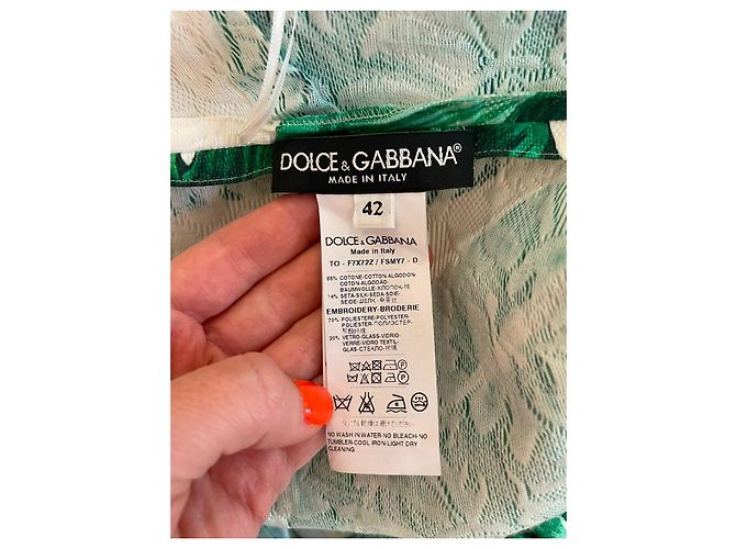 Top Dolce & Gabbana de lentejuelas con estampado tropical de piña Blanco Verde - vista 5