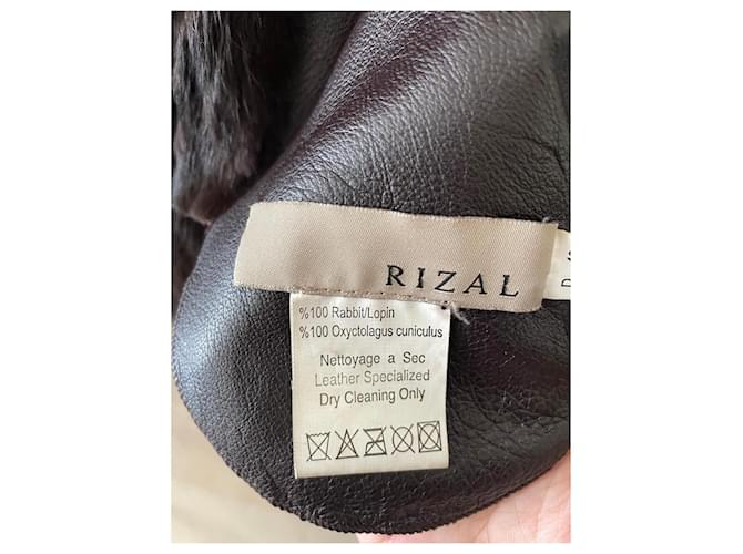 Rizal Abrigo reversible de piel de conejo Marrón oscuro - vista 6