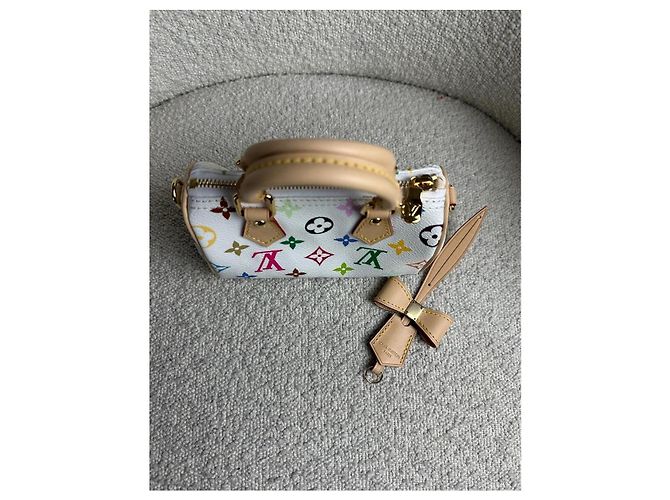 Borsa Louis Vuitton Nano Speedy X Takashi Murakami Nuova Bianco Multicolore - vista 2