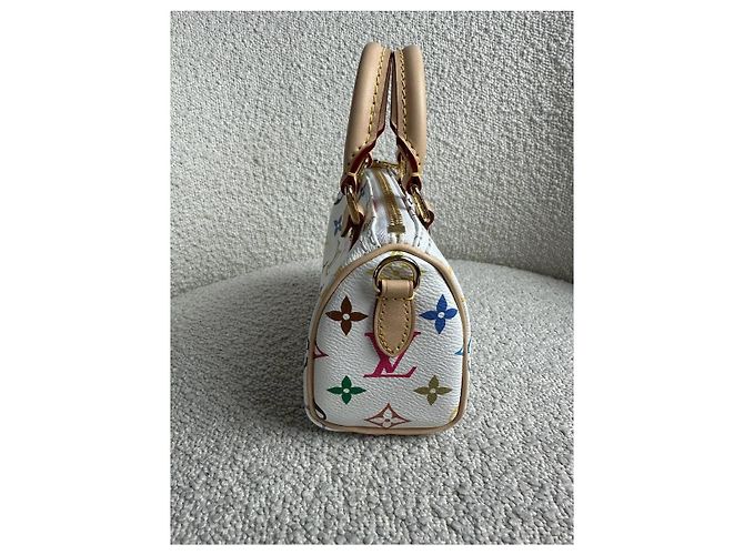 Borsa Louis Vuitton Nano Speedy X Takashi Murakami Nuova Bianco Multicolore - vista 3
