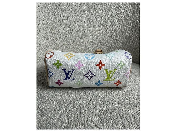 Borsa Louis Vuitton Nano Speedy X Takashi Murakami Nuova Bianco Multicolore - vista 4