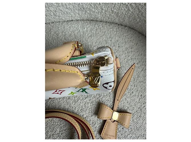 Borsa Louis Vuitton Nano Speedy X Takashi Murakami Nuova Bianco Multicolore - vista 5