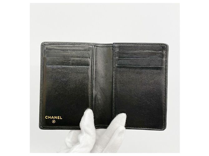 Tarjetero Chanel de piel de cordero negra Negro - vista 3
