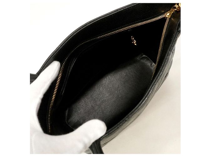 Borsa Tote Chanel in pelle di vitello grana nera Nero - vista 4