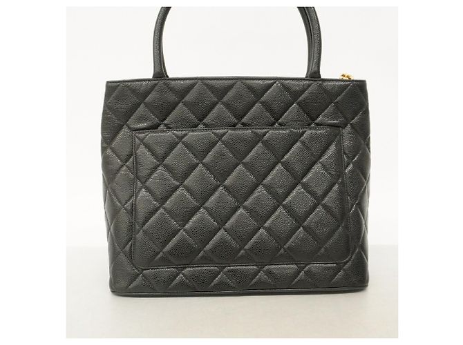 Borsa Tote Chanel in pelle di vitello grana nera Nero - vista 9