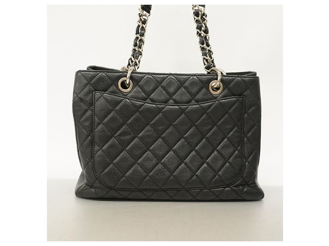 Borsa Tote Chanel in pelle di vitello martellata nera Nero - vista 11