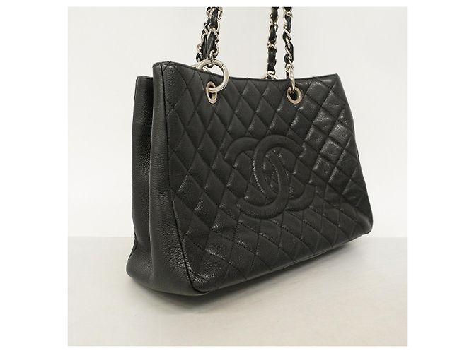 Borsa Tote Chanel in pelle di vitello martellata nera Nero - vista 2