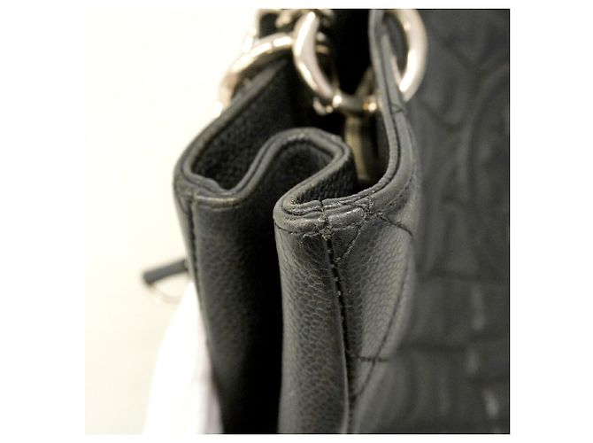 Borsa Tote Chanel in pelle di vitello martellata nera Nero - vista 6