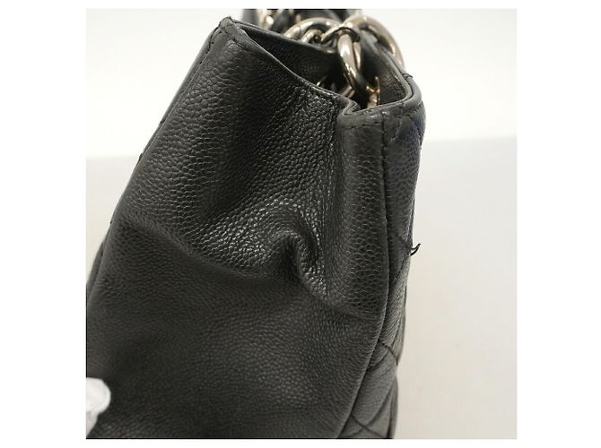 Borsa Tote Chanel in pelle di vitello martellata nera Nero - vista 8