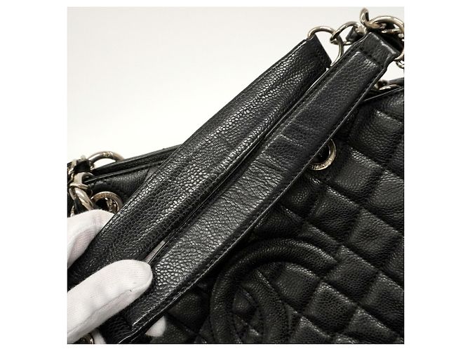 Borsa Tote Chanel in pelle di vitello martellata nera Nero - vista 9