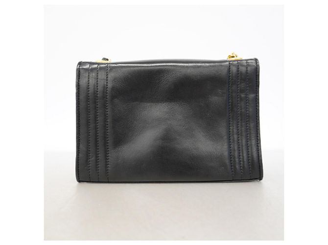Borsa a tracolla Chanel in pelle d'agnello nera Nero - vista 10