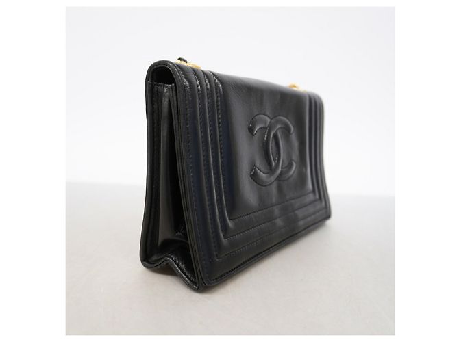 Borsa a tracolla Chanel in pelle d'agnello nera Nero - vista 2