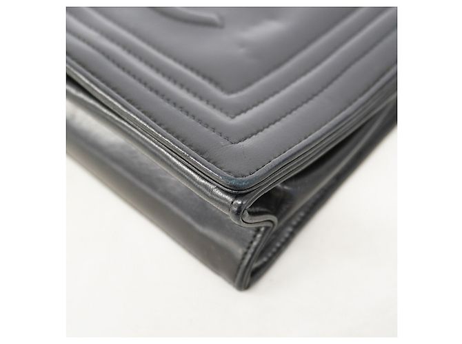 Borsa a tracolla Chanel in pelle d'agnello nera Nero - vista 6